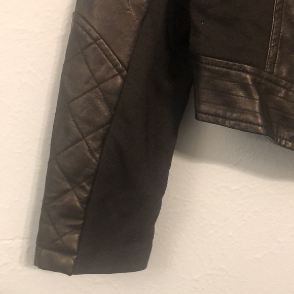 Bernardo Collection B Women’s Size M Black Moto Faux Leather Quilted Jacket - Picture 3 of 13